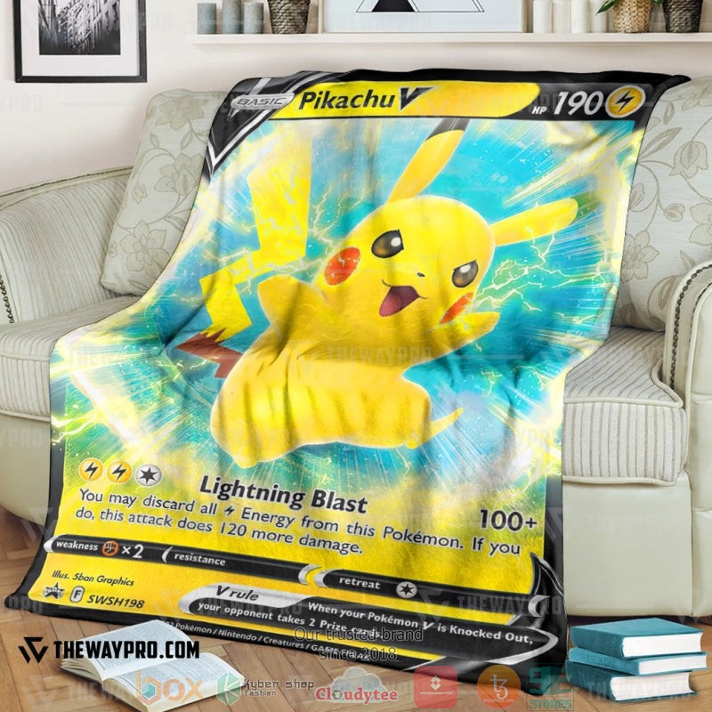Anime Pokemon Pikachu V 2022 Soft Blanket Anime Pokemon Pikachu V 2022 Soft Blanket