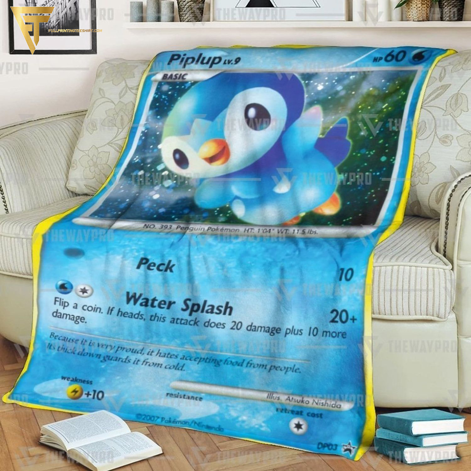 Anime Pokemon Piplup Full Printing Blanket Anime Pokemon Piplup Full Printing Blanket