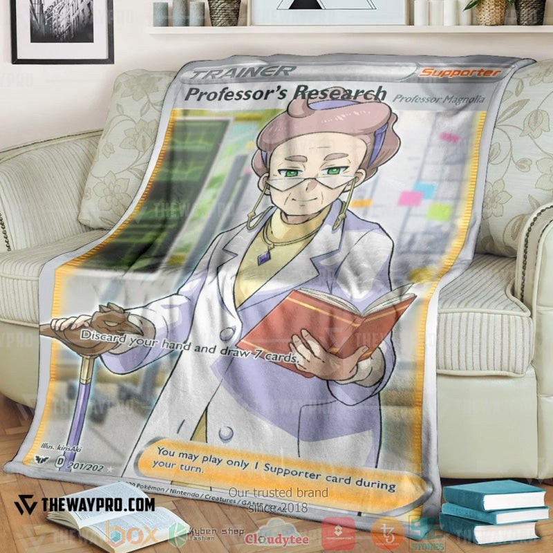 Anime Pokemon Professors Research Trainer Soft Blanket Anime Pokemon Professors Research Trainer Soft Blanket
