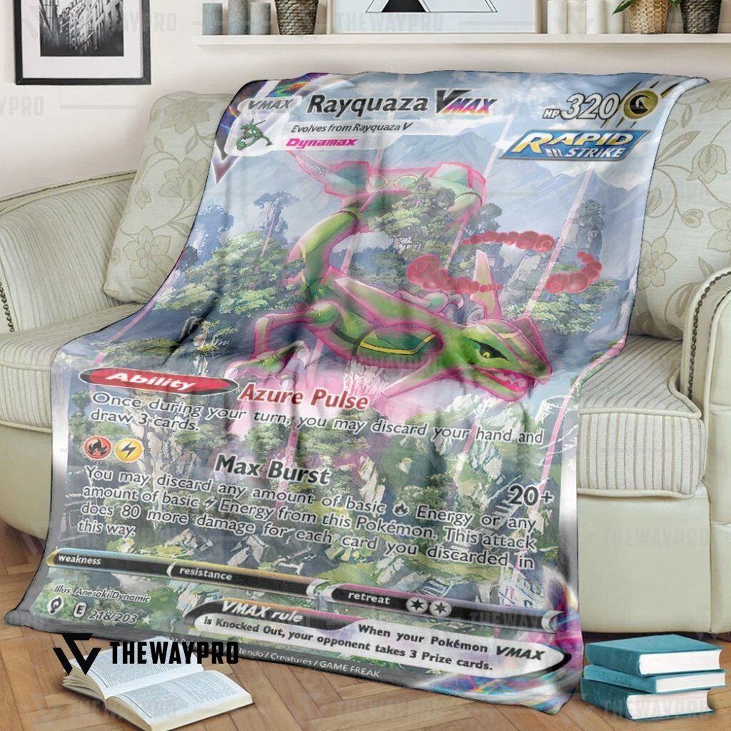 Anime Pokemon Rayquaza Vmax Blanket 2 Anime Pokemon Rayquaza Vmax Blanket 2