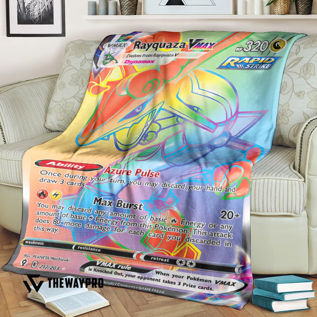Anime Pokemon Rayquaza Vmax Evolving Skies Blanket Anime Pokemon Rayquaza Vmax Evolving Skies Blanket