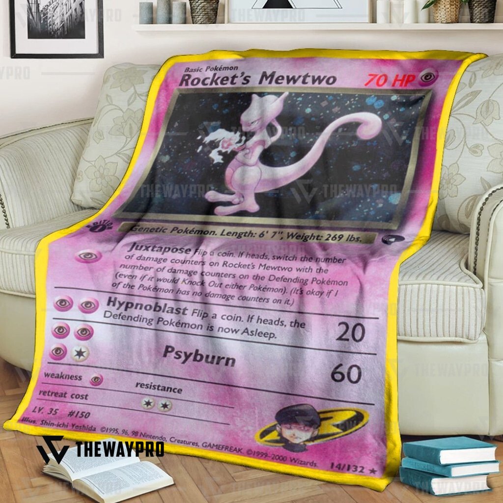Anime Pokemon Rockets Mewtwo Blanket Anime Pokemon Rockets Mewtwo Blanket