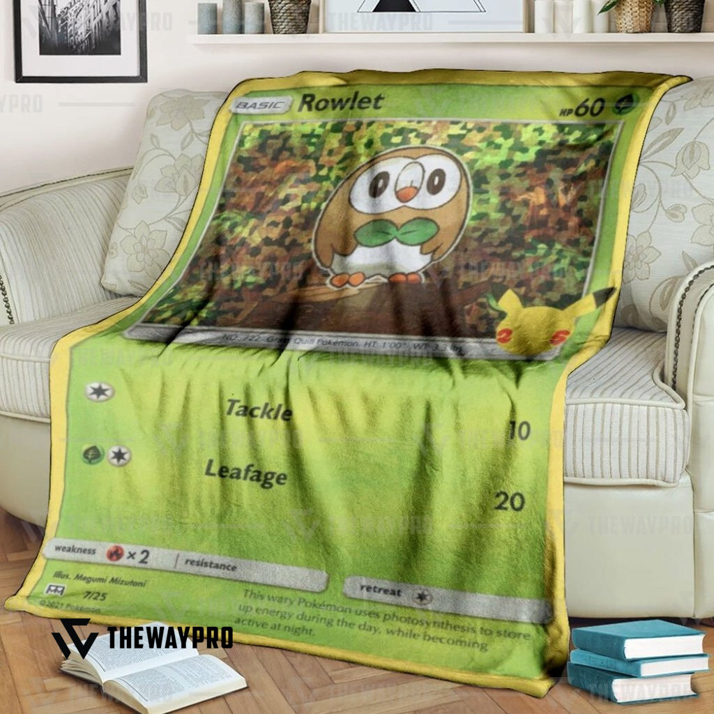 Anime Pokemon Rowlet Blanket Anime Pokemon Rowlet Blanket