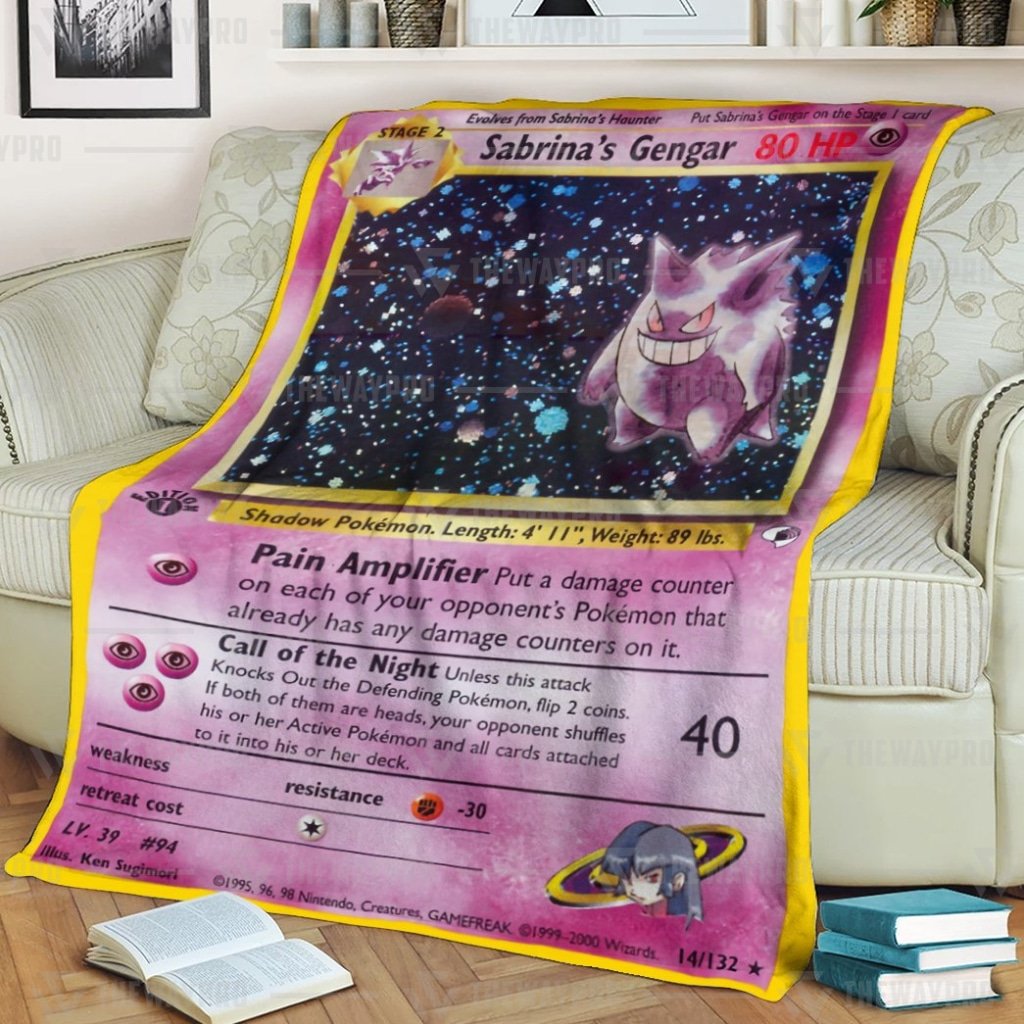 Anime Pokemon Sabrinas Gengar Quilt Blanket Anime Pokemon Sabrinas Gengar Quilt Blanket
