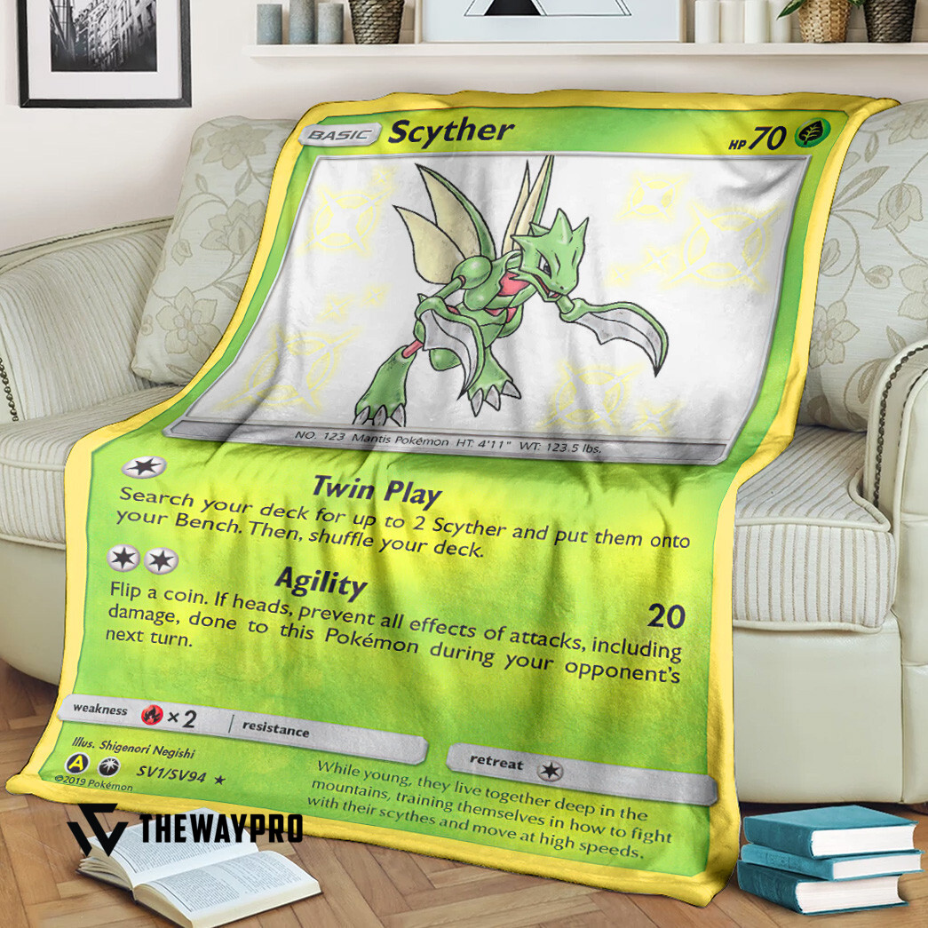 Anime Pokemon Scyther Celestial Storm Blanket Anime Pokemon Scyther Celestial Storm Blanket