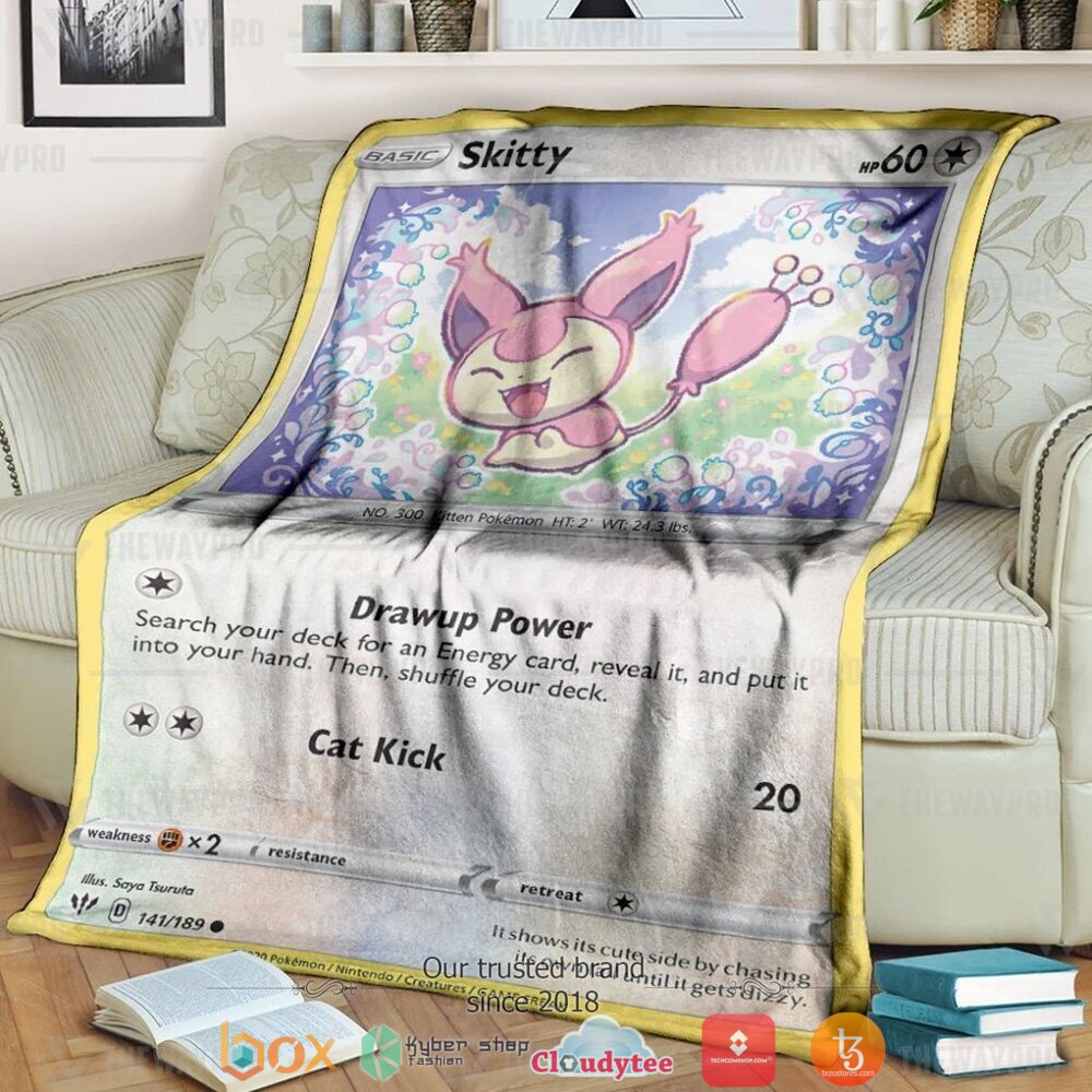 Anime Pokemon Skitty Soft Blanket Anime Pokemon Skitty Soft Blanket