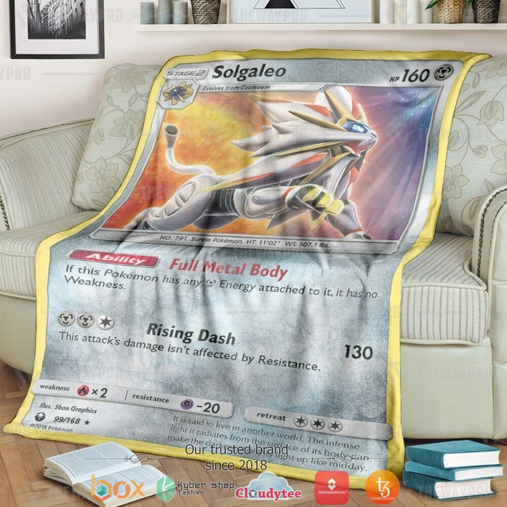 Anime Pokemon Solgaleo Celestial Storm Soft Blanket Anime Pokemon Solgaleo Celestial Storm Soft Blanket