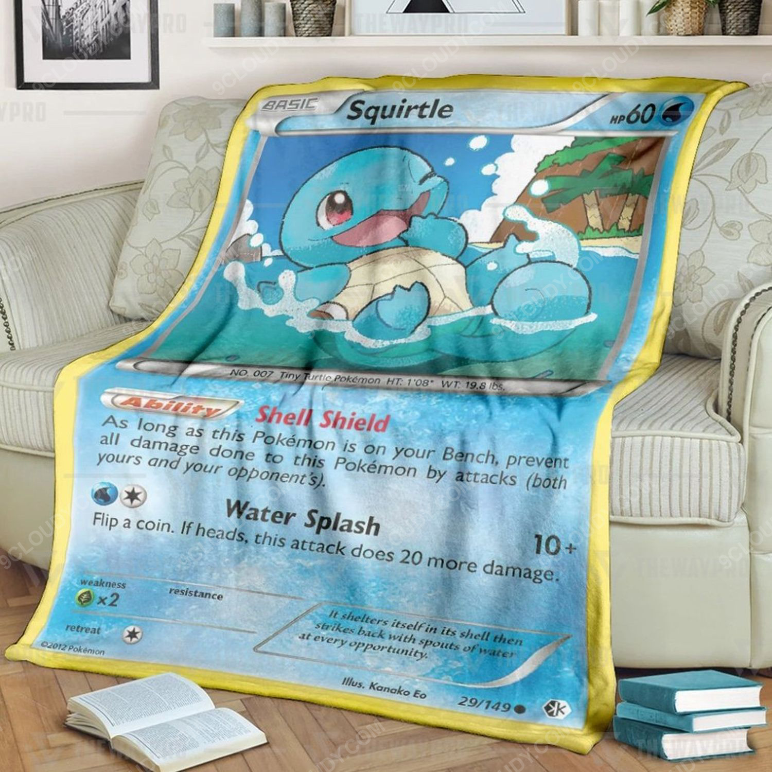 Anime Pokemon Squirtle Full Print Soft Blanket Anime Pokemon Squirtle Full Print Soft Blanket