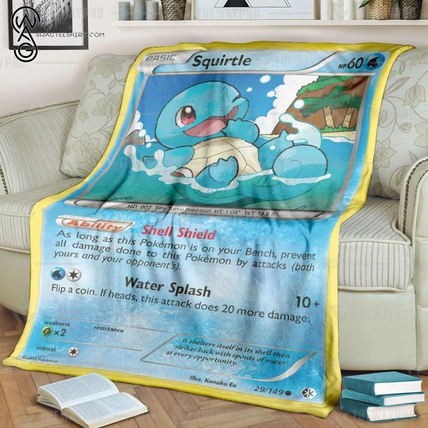 Anime Pokemon Squirtle Full Printing Blanket Anime Pokemon Squirtle Full Printing Blanket
