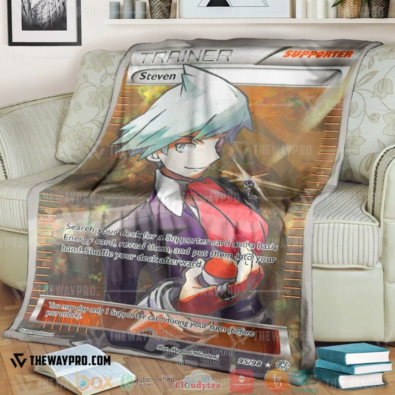 Anime Pokemon Steven Trainer Soft Blanket Anime Pokemon Steven Trainer Soft Blanket