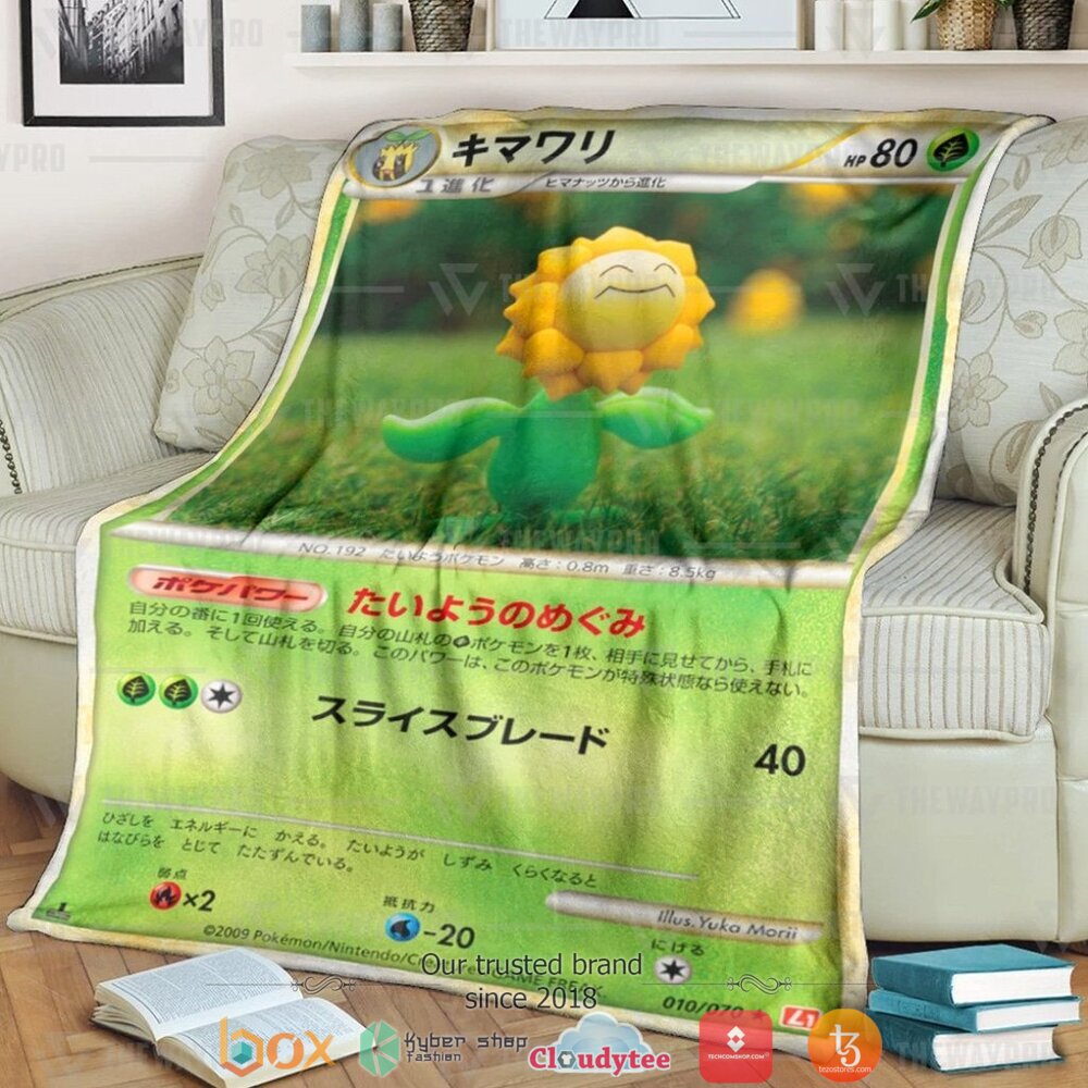 Anime Pokemon Sunflora Soft Blanket Anime Pokemon Sunflora Soft Blanket