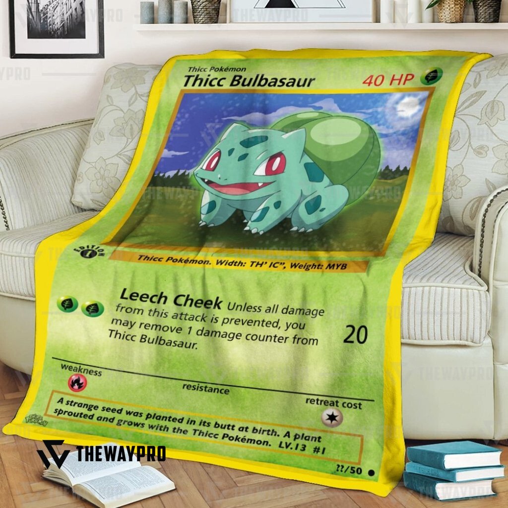 Anime Pokemon Thicc Bulbasaur Blanket Anime Pokemon Thicc Bulbasaur Blanket