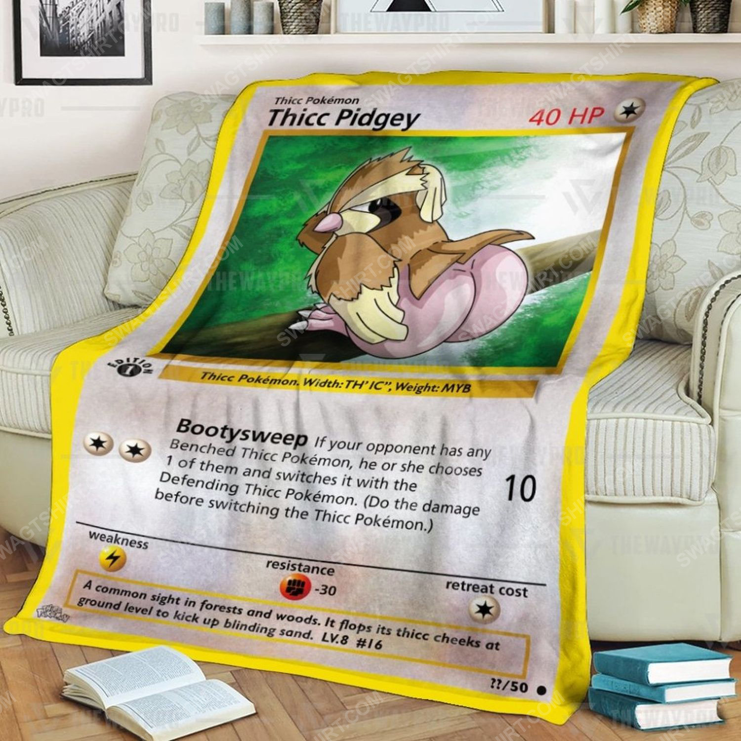 Anime Pokemon Thicc Pidgey Full Print Soft Blanket Anime Pokemon Thicc Pidgey Full Print Soft Blanket