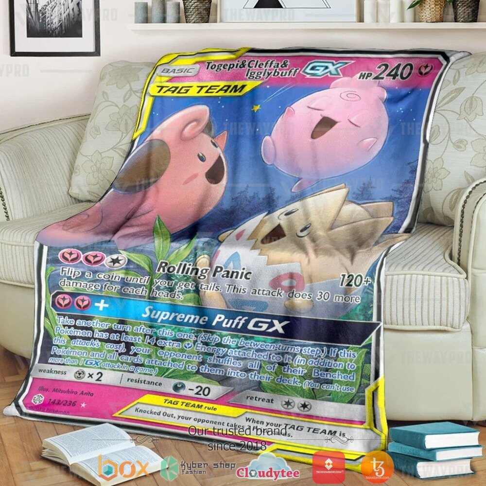 Anime Pokemon Togepi Cleffa Igglybuff Gx Cosmic Eclipse Soft Blanket Anime Pokemon Togepi Cleffa Igglybuff Gx Cosmic Eclipse Soft Blanket