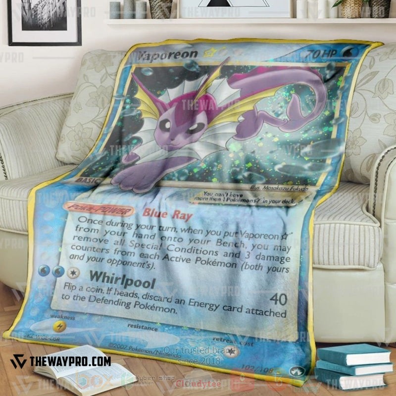 Anime Pokemon Vaporeon Gold Star Blanket Anime Pokemon Vaporeon Gold Star Blanket