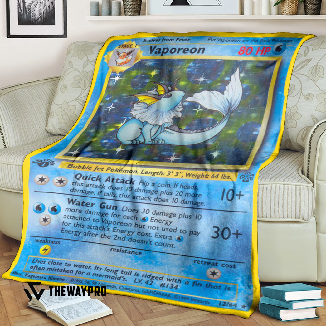Anime Pokemon Vaporeon Jungle Blanket Anime Pokemon Vaporeon Jungle Blanket