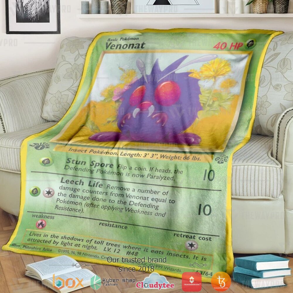 Anime Pokemon Venonat Soft Blanket Anime Pokemon Venonat Soft Blanket