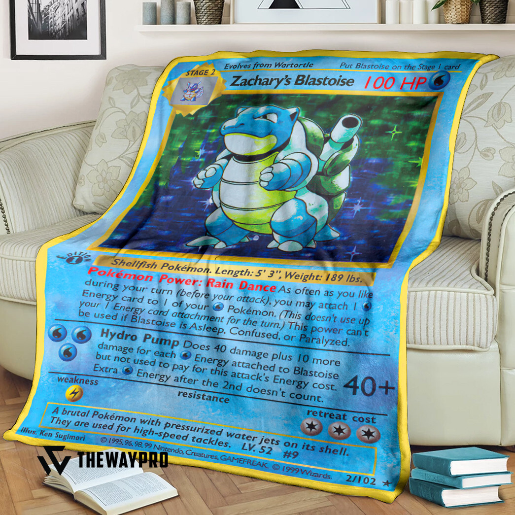 Anime Pokemon Zacharys Blastoise First Edition Blanket Anime Pokemon Zacharys Blastoise First Edition Blanket