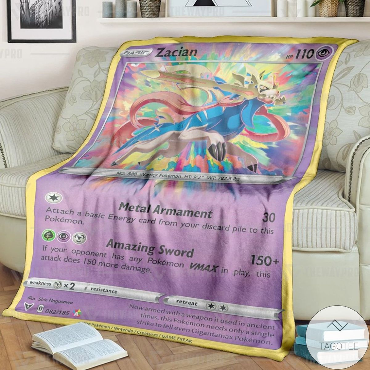 Anime Pokemon Zacian Vivid Voltage Custom Blanket Anime Pokemon Zacian Vivid Voltage Custom Blanket