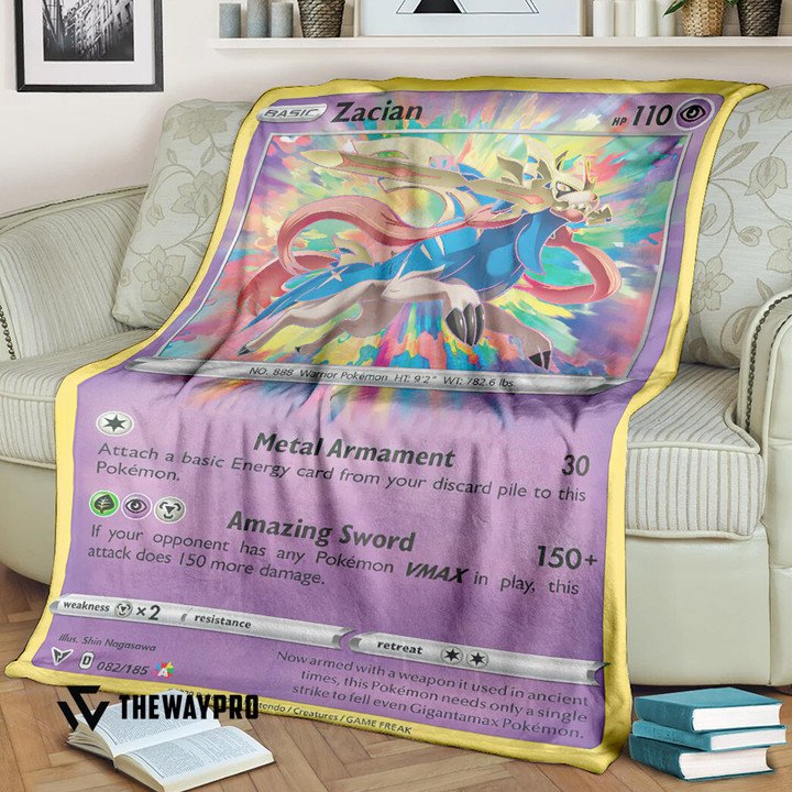 Anime Pokemon Zacian Vivid Voltage Quilt Blanket Anime Pokemon Zacian Vivid Voltage Quilt Blanket