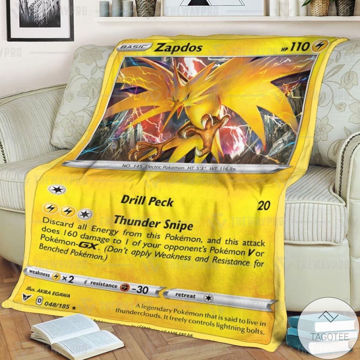Anime Pokemon Zapdos Vivid Voltage Custom Blanket Anime Pokemon Zapdos Vivid Voltage Custom Blanket