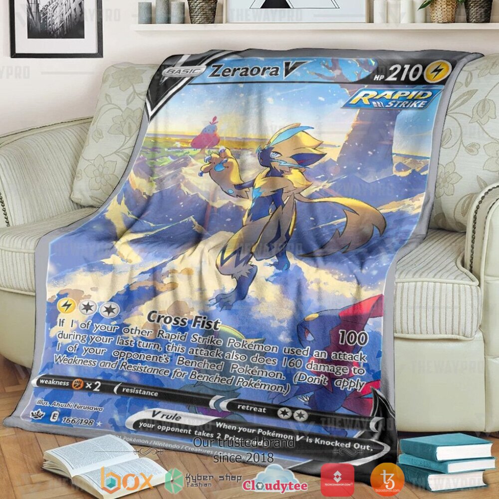Anime Pokemon Zeraora V Chilling Reign Soft Blanket Anime Pokemon Zeraora V Chilling Reign Soft Blanket