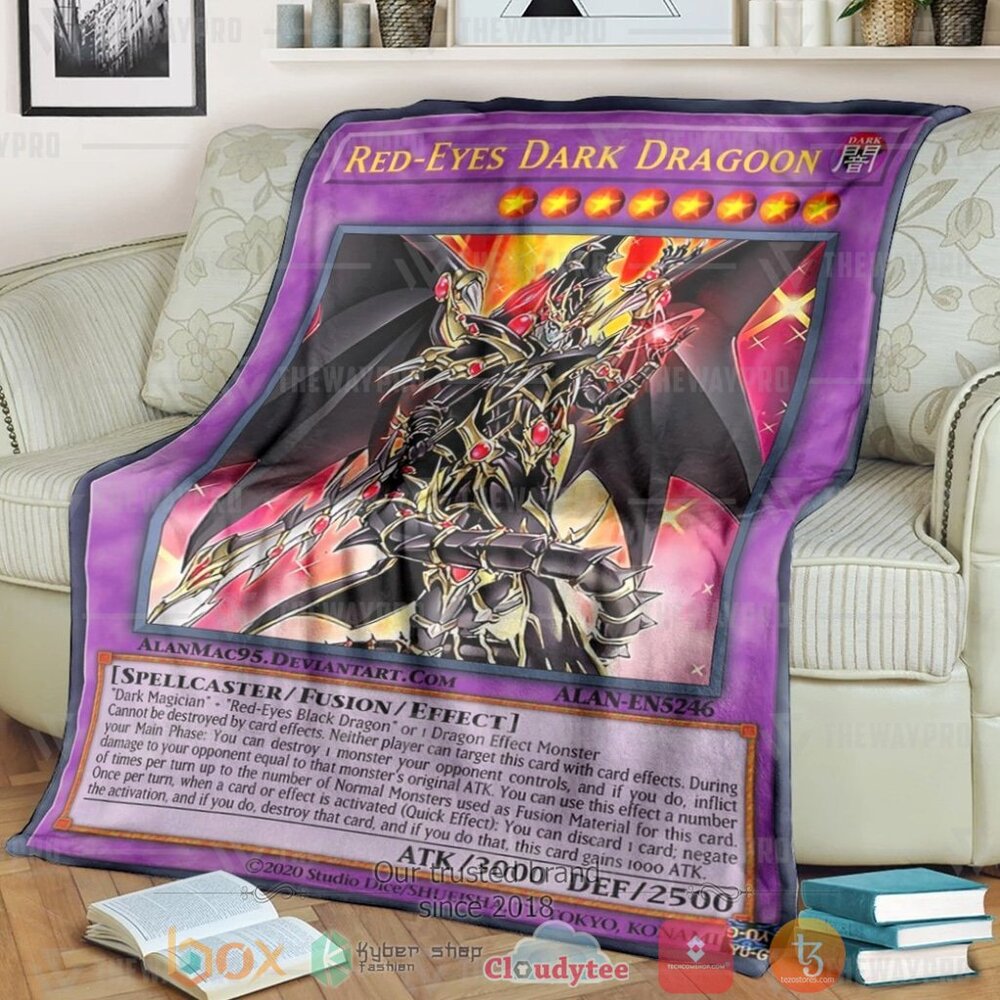 Anime Ygo Red Eyes Dark Dragon Custom Soft Blanket Anime Ygo Red Eyes Dark Dragon Custom Soft Blanket
