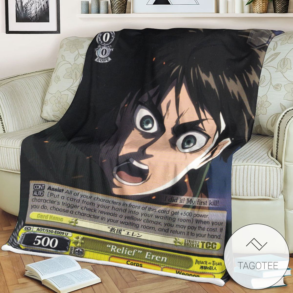 Aot Relief Eren Attack On Titan Sherpa Blanket Aot Relief Eren Attack On Titan Sherpa Blanket