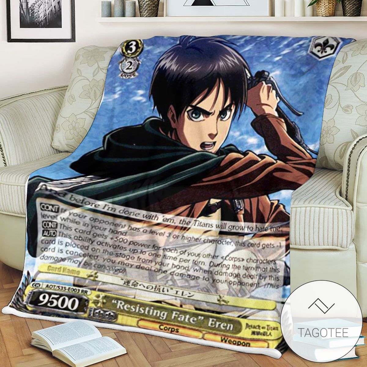 Aot Resisting Fate Eren Attack On Titan Sherpa Blanket Tagotee Aot Resisting Fate Eren Attack On Titan Sherpa Blanket Tagotee