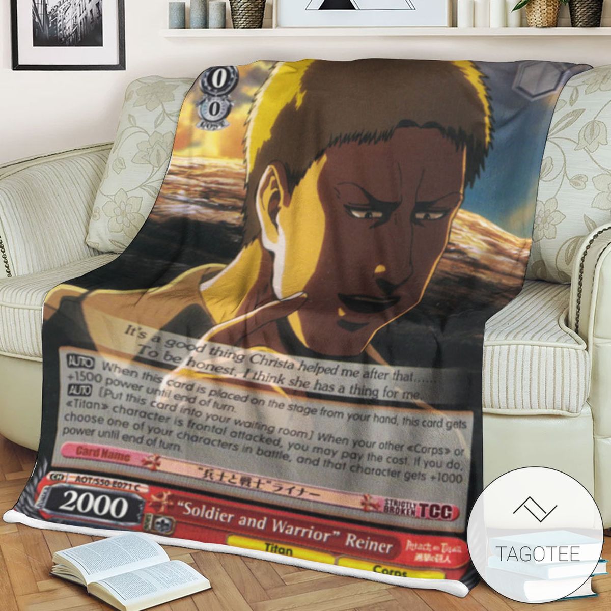Aot Soldier And Warrior Reiner Attack On Titan Sherpa Blanket Tagotee Aot Soldier And Warrior Reiner Attack On Titan Sherpa Blanket Tagotee