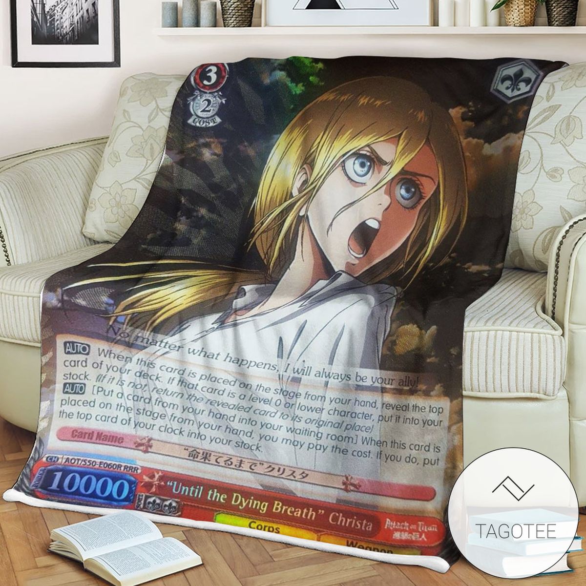 Aot Until The Dying Breath Christa Attack On Titan Sherpa Blanket Aot Until The Dying Breath Christa Attack On Titan Sherpa Blanket