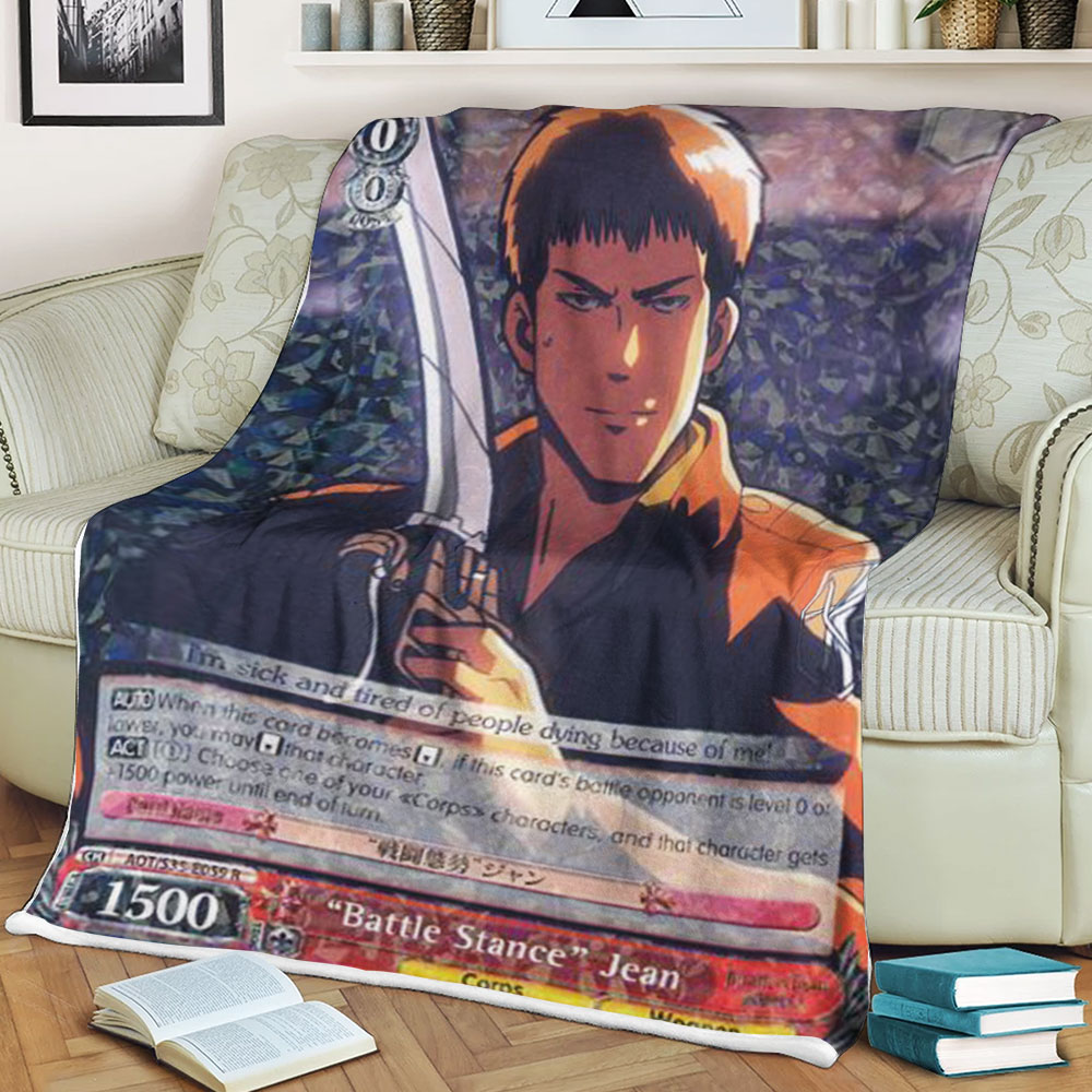 Attack On Titan Battle Stance Jean Sherpa Blanket Attack On Titan Battle Stance Jean Sherpa Blanket