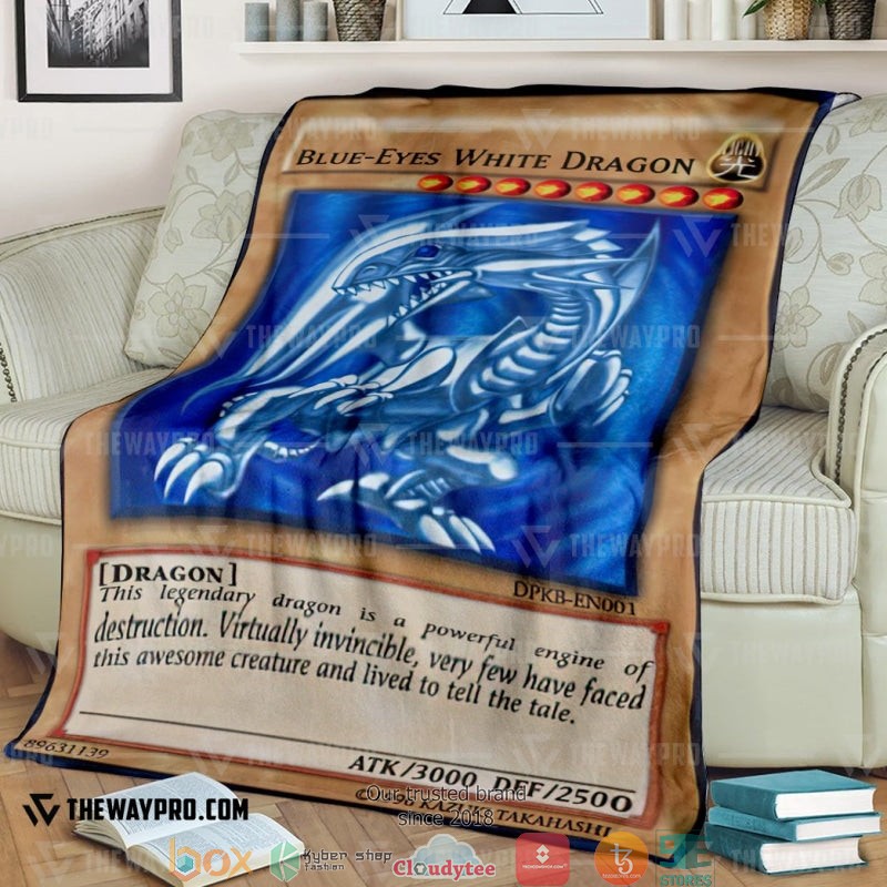 Blue Eyes White Dragon Card Soft Blanket 2 Blue Eyes White Dragon Card Soft Blanket 2