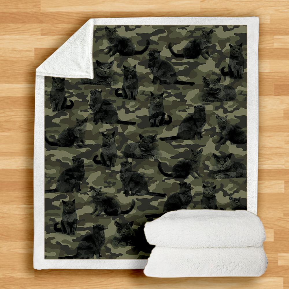 British Shorthair Cat Camo Blanket British Shorthair Cat Camo Blanket