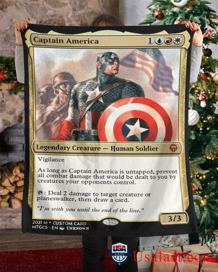 Captain America Im With You Until The End Of The Line Fleece Blanket Captain America Im With You Until The End Of The Line Fleece Blanket