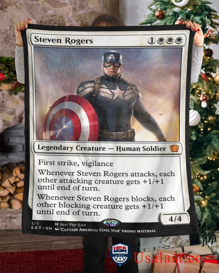 Captain America Steven Rogers Fleece Blanket Captain America Steven Rogers Fleece Blanket