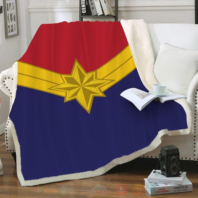 Captain Marvel Custom Throw Blanket Captain Marvel Custom Throw Blanket