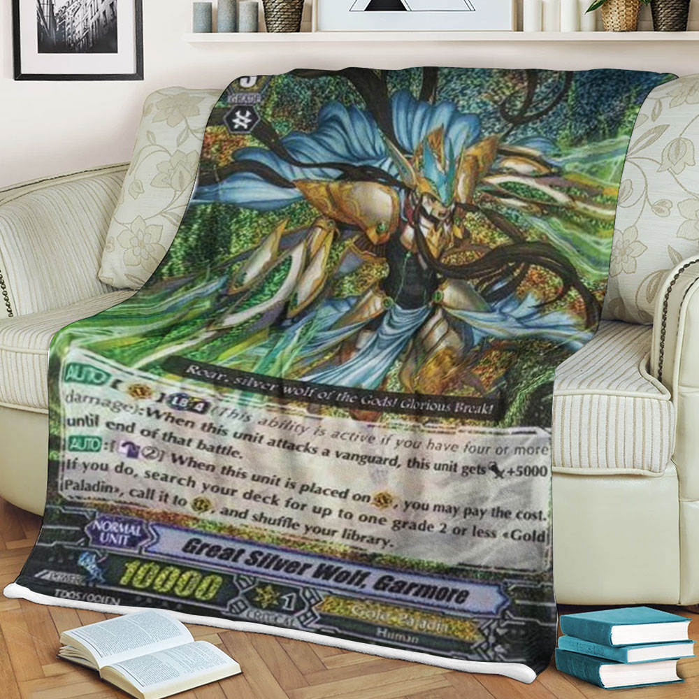 Cardfight Vanguard Great Silver Wolf Garmore Sherpa Blanket Cardfight Vanguard Great Silver Wolf Garmore Sherpa Blanket