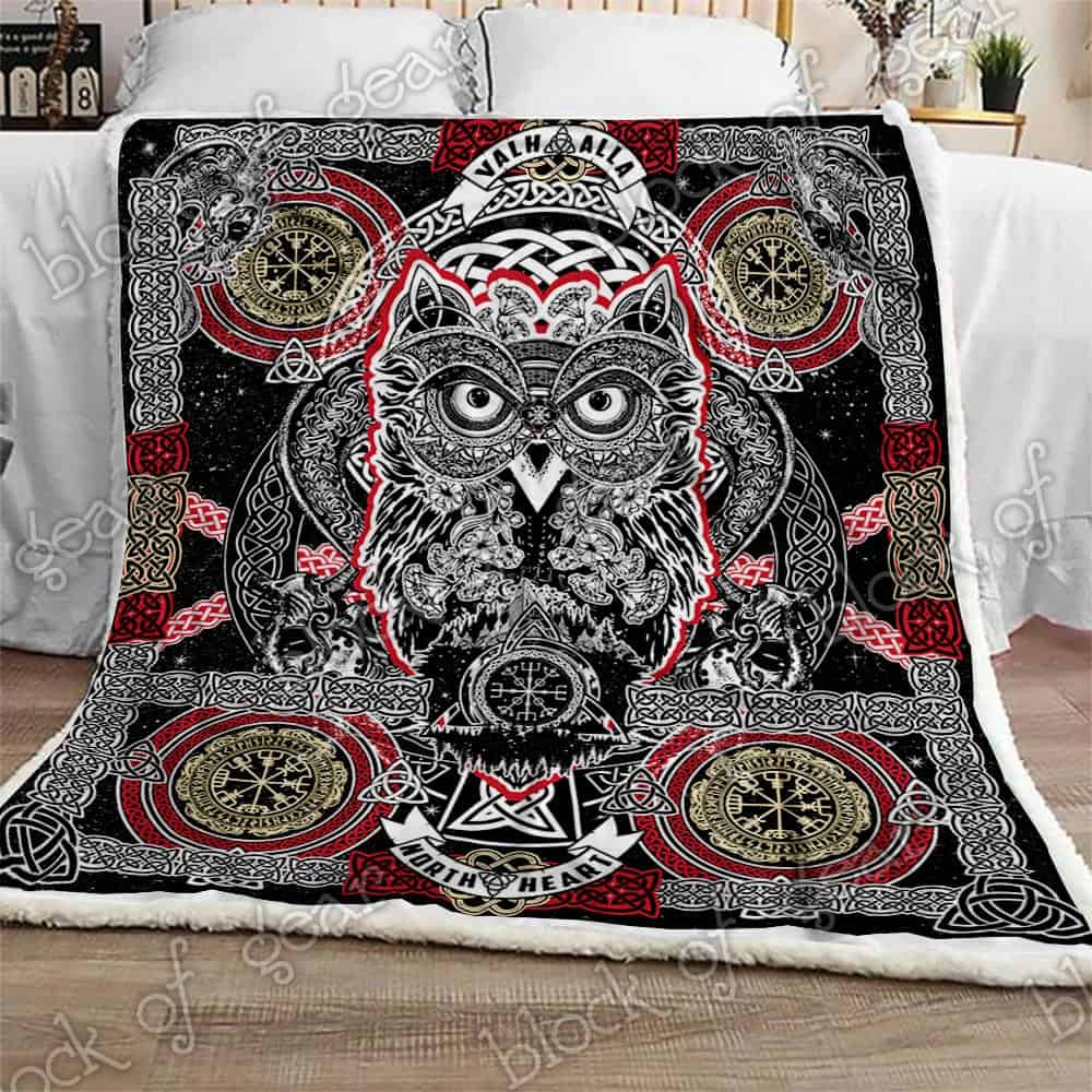 Celtic Style Owl Viking All Over Printed Blanket Celtic Style Owl Viking All Over Printed Blanket