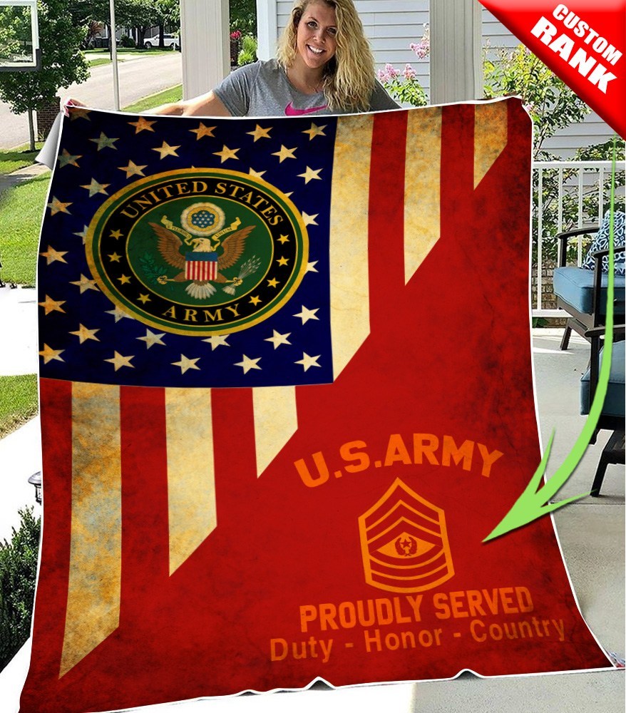 Custom United States Army Proudly Served All Over Printed Blanket Custom United States Army Proudly Served All Over Printed Blanket