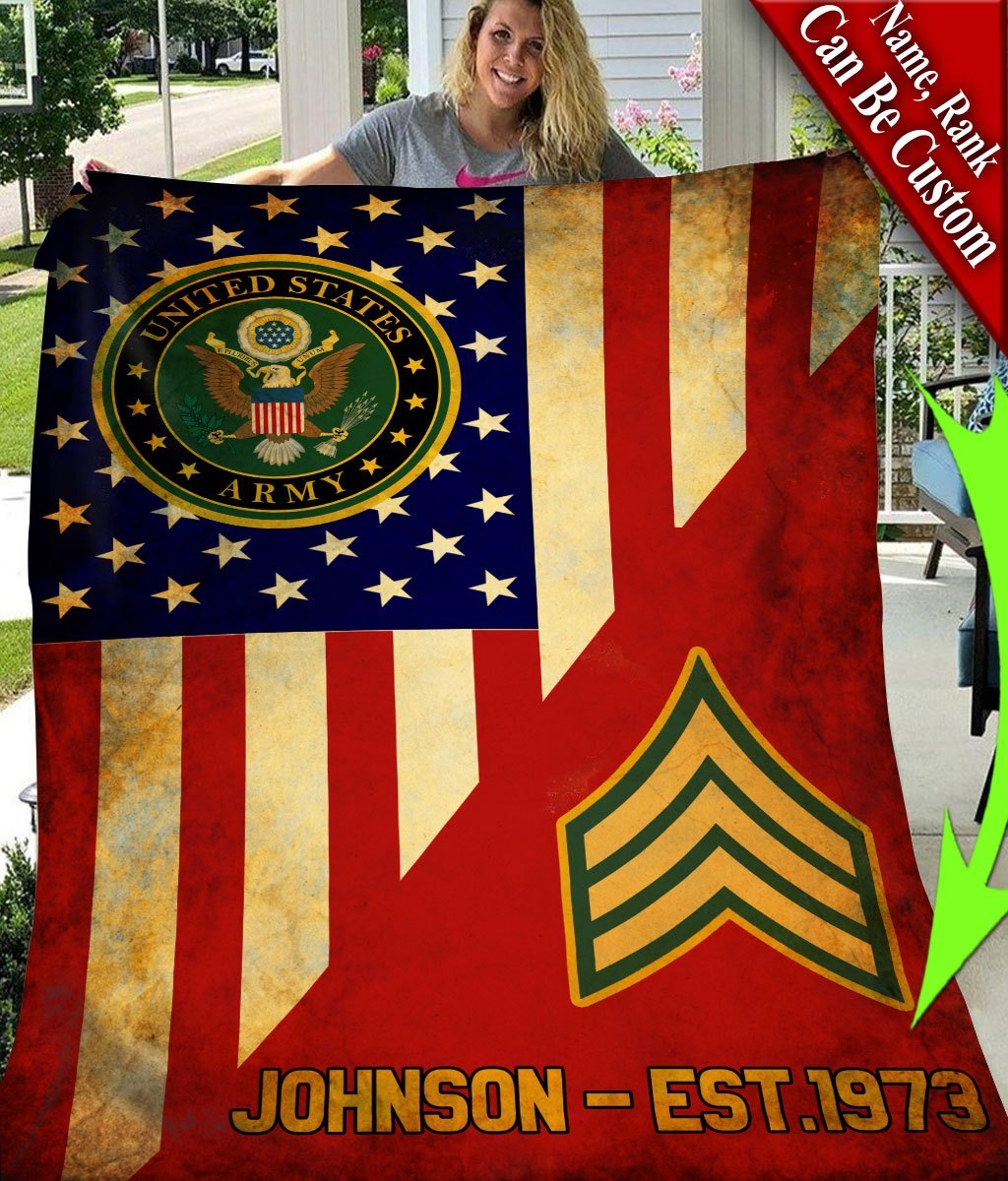 Custom Your Name United States Army All Over Printed Blanket Custom Your Name United States Army All Over Printed Blanket