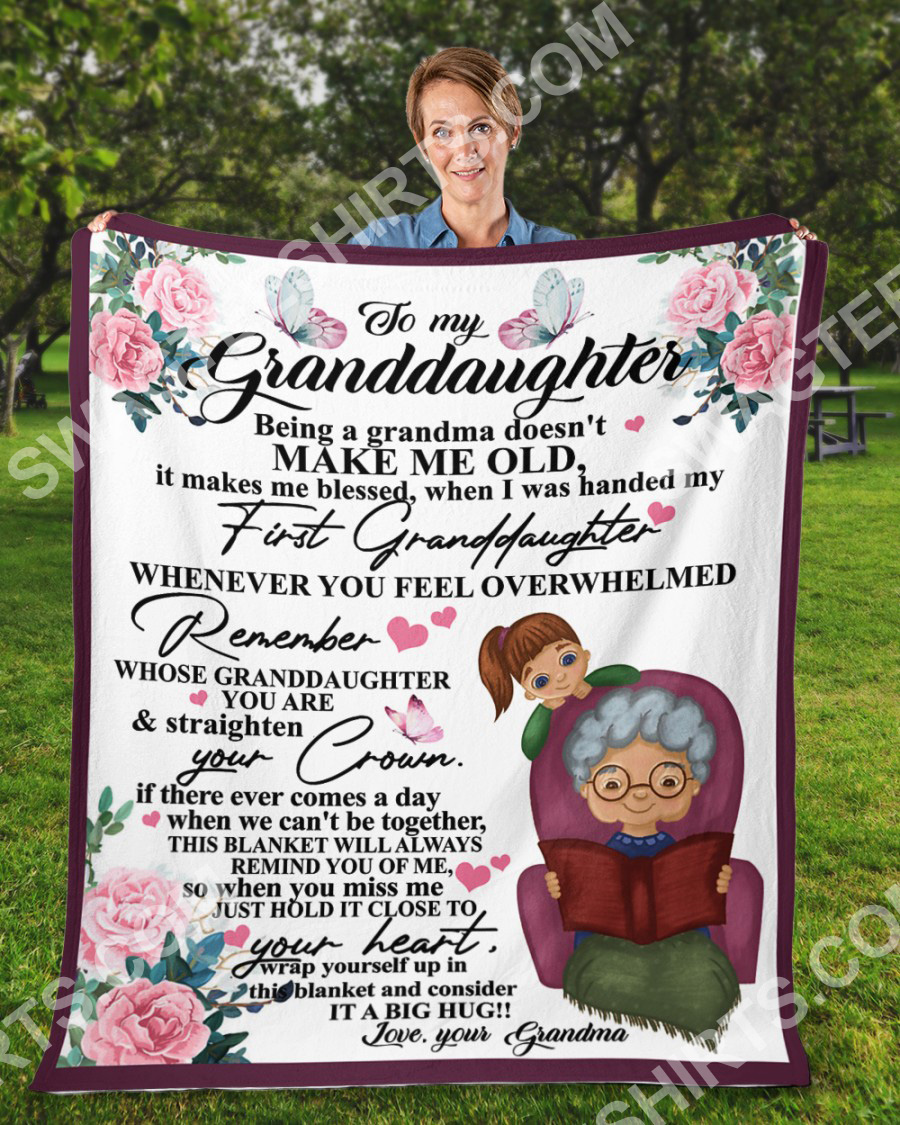 Floral To My Granddaughter Love Your Grandma Blanket Floral To My Granddaughter Love Your Grandma Blanket