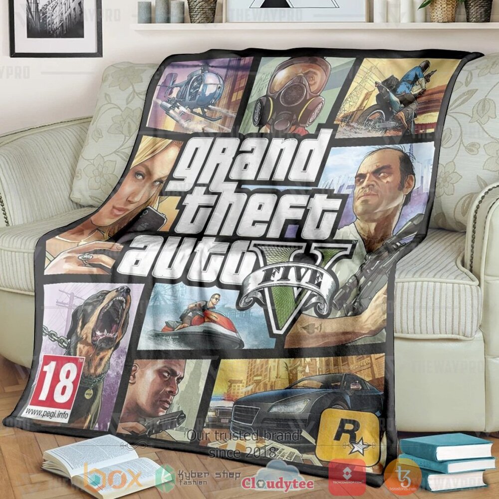 Game Gta V Custom Soft Blanket 2 Game Gta V Custom Soft Blanket 2