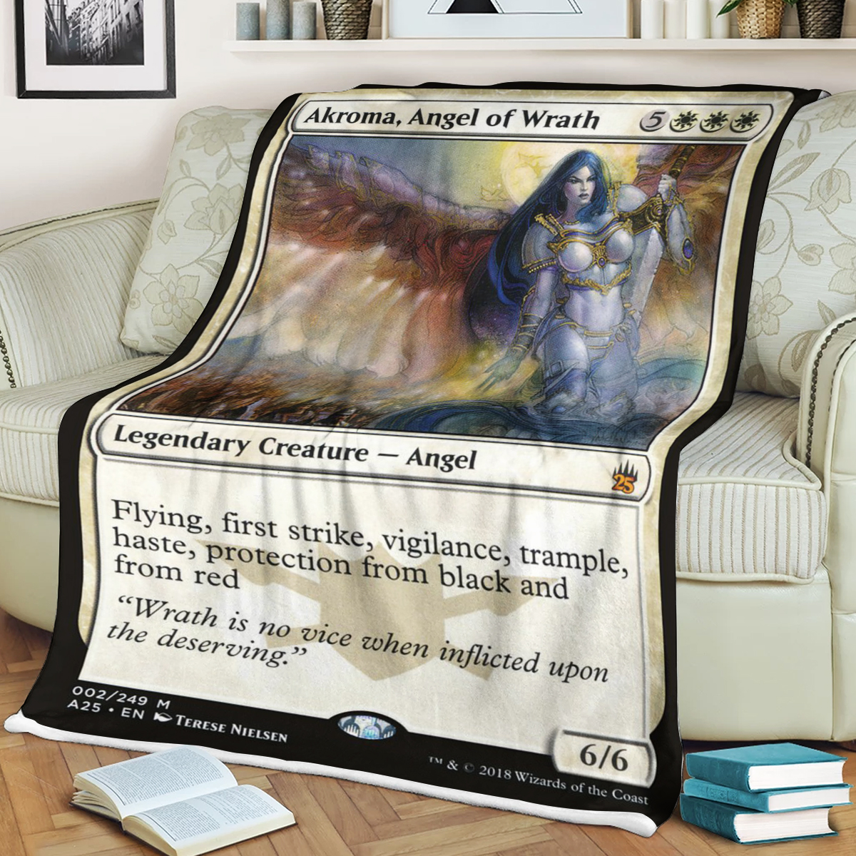 Game Magic The Gathering Akroma Angel Of Wrath Sherpa Blanket Game Magic The Gathering Akroma Angel Of Wrath Sherpa Blanket
