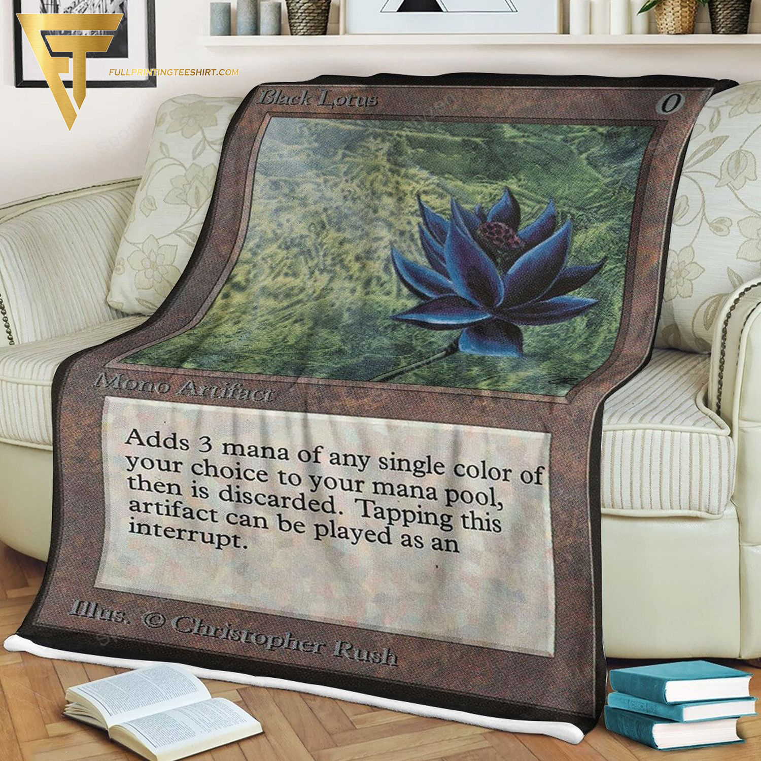 Game Magic The Gathering Black Lotus All Over Print Blanket Game Magic The Gathering Black Lotus All Over Print Blanket