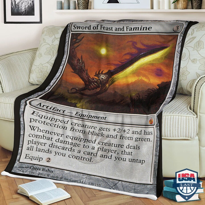 Game Magic The Gathering Fleece Blanket Sword Of Feast And Famine Card Game Magic The Gathering Fleece Blanket Sword Of Feast And Famine Card