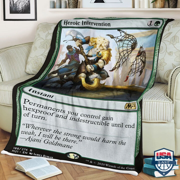 Game Magic The Gathering Heroic Intervention Quilt Blanket Game Magic The Gathering Heroic Intervention Quilt Blanket