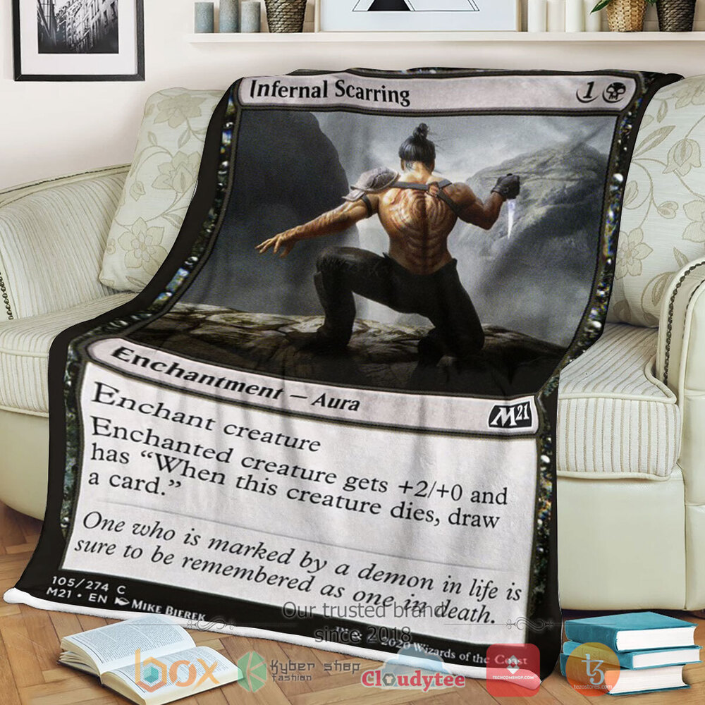 Game Magic The Gathering M21 105 Infernal Scarring Fleece Blanket Game Magic The Gathering M21 105 Infernal Scarring Fleece Blanket