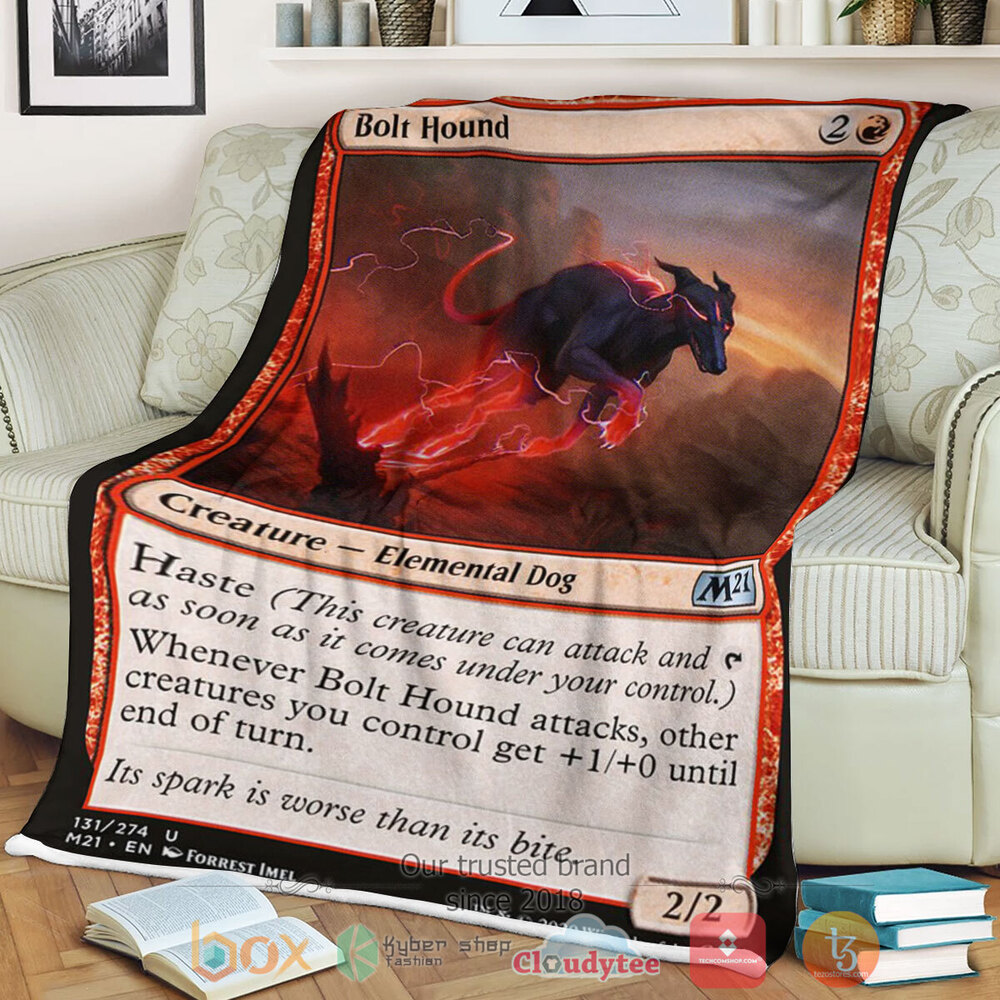 Game Magic The Gathering M21 131 Bolt Hound Fleece Blanket Game Magic The Gathering M21 131 Bolt Hound Fleece Blanket