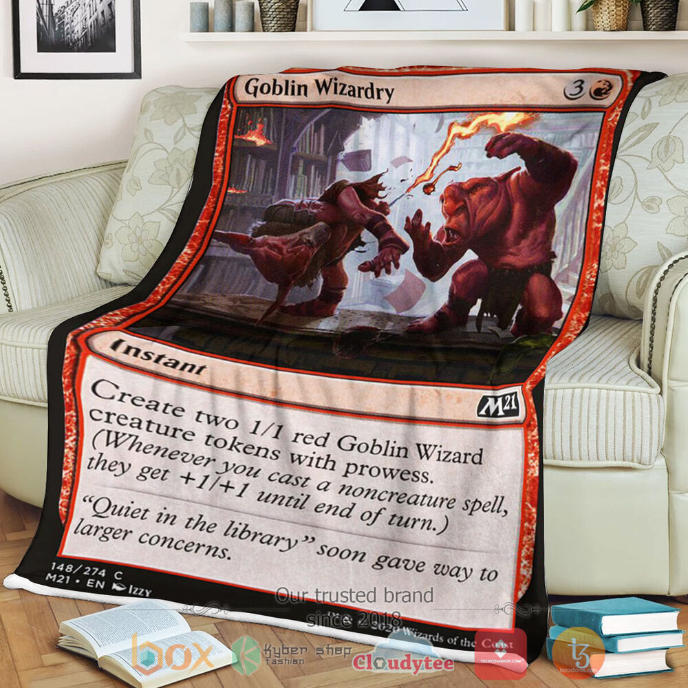 Game Magic The Gathering M21 148 Goblin Wizardry Fleece Blanket Game Magic The Gathering M21 148 Goblin Wizardry Fleece Blanket